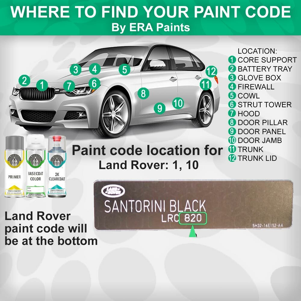 LAND ROVER Genuine OEM Touch Up Spray Paint w/2K Clearcoat Opt – PICK YOUR COLOR