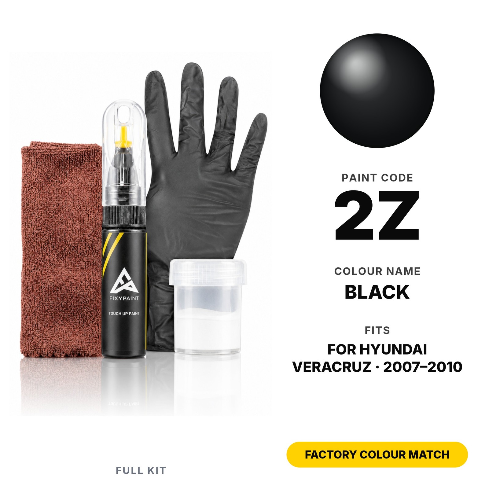 Touch Up Paint For Hyundai Veracruz 2Z Black Full Kit Original Colour Touch Up