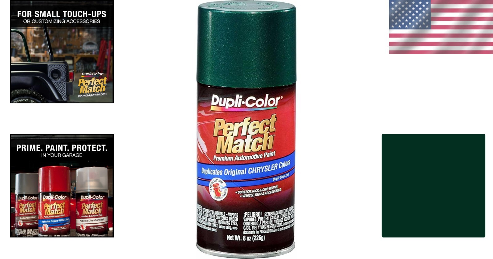 Acrylic Automotive Spray Paint for Chrysler – 8 Oz. Forest Green Pearl, PG8