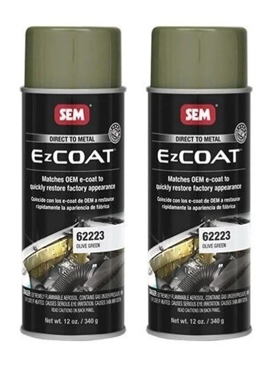SEM 62223 EZ Coat OEM Primer Olive Green, 16 oz Aerosol (2 Pack)