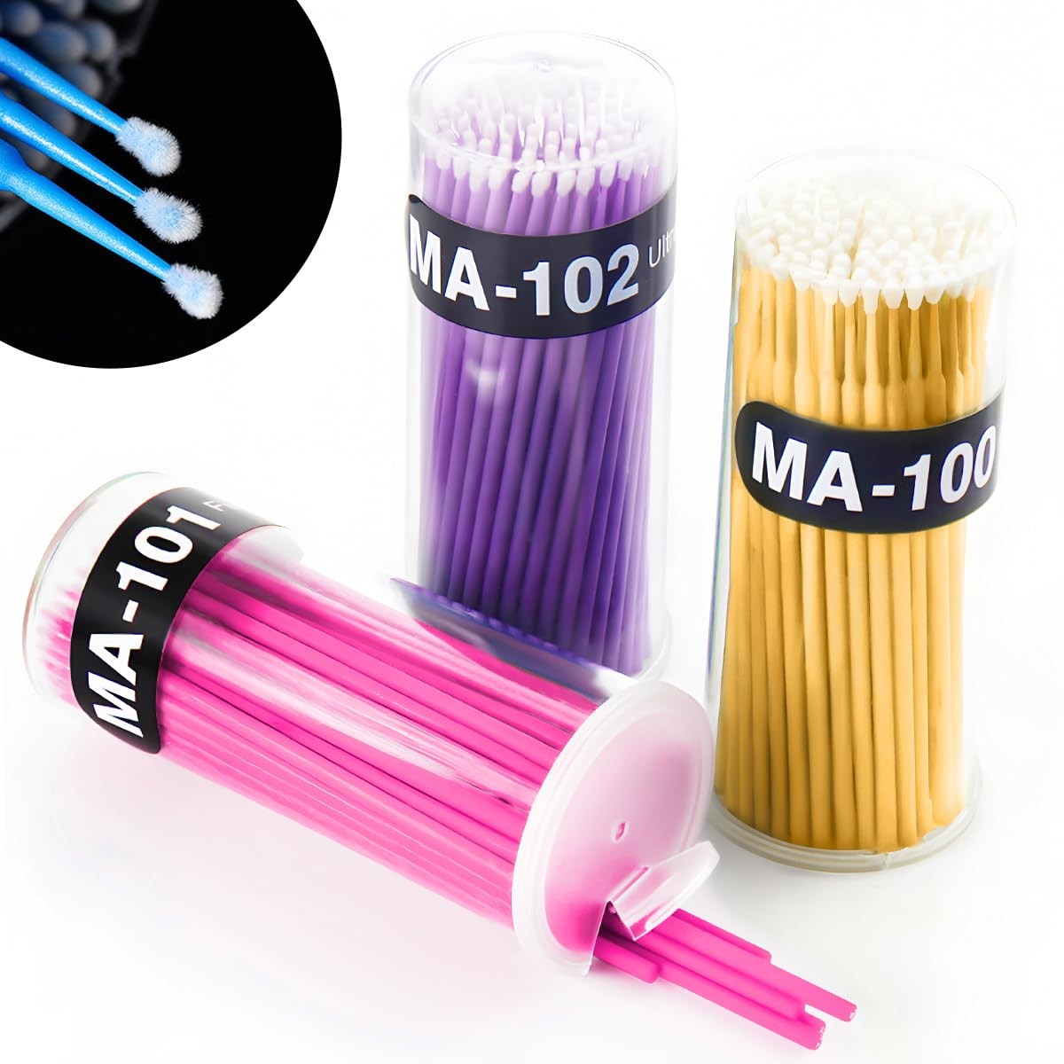 Repair Paint Brushes Micro Tip Applicator Yellow Pink Purple for Touch Up 3PK