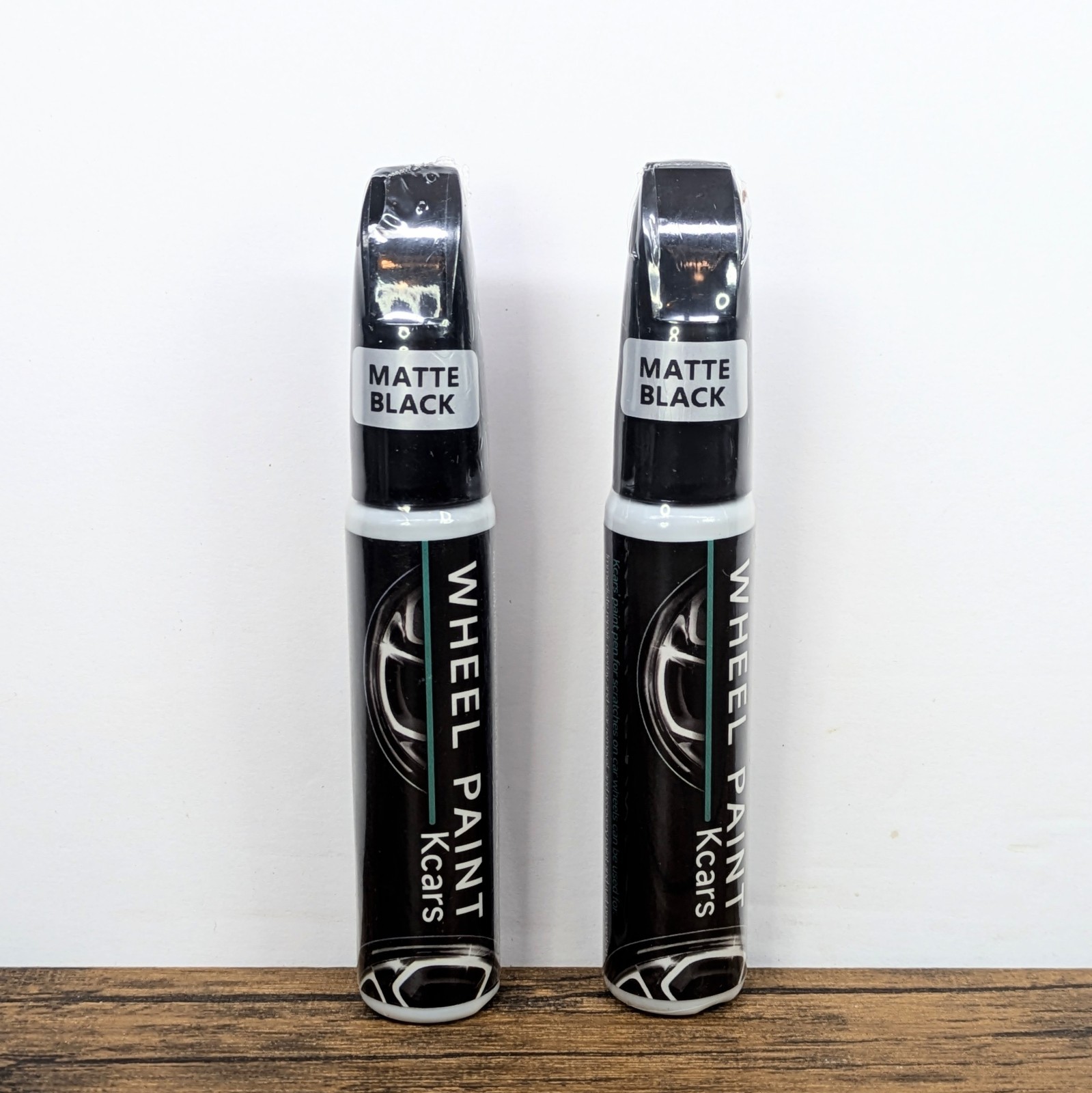 (2 Pack) Matte Black Wheel Rim Touch Up Paint Pen 12ml