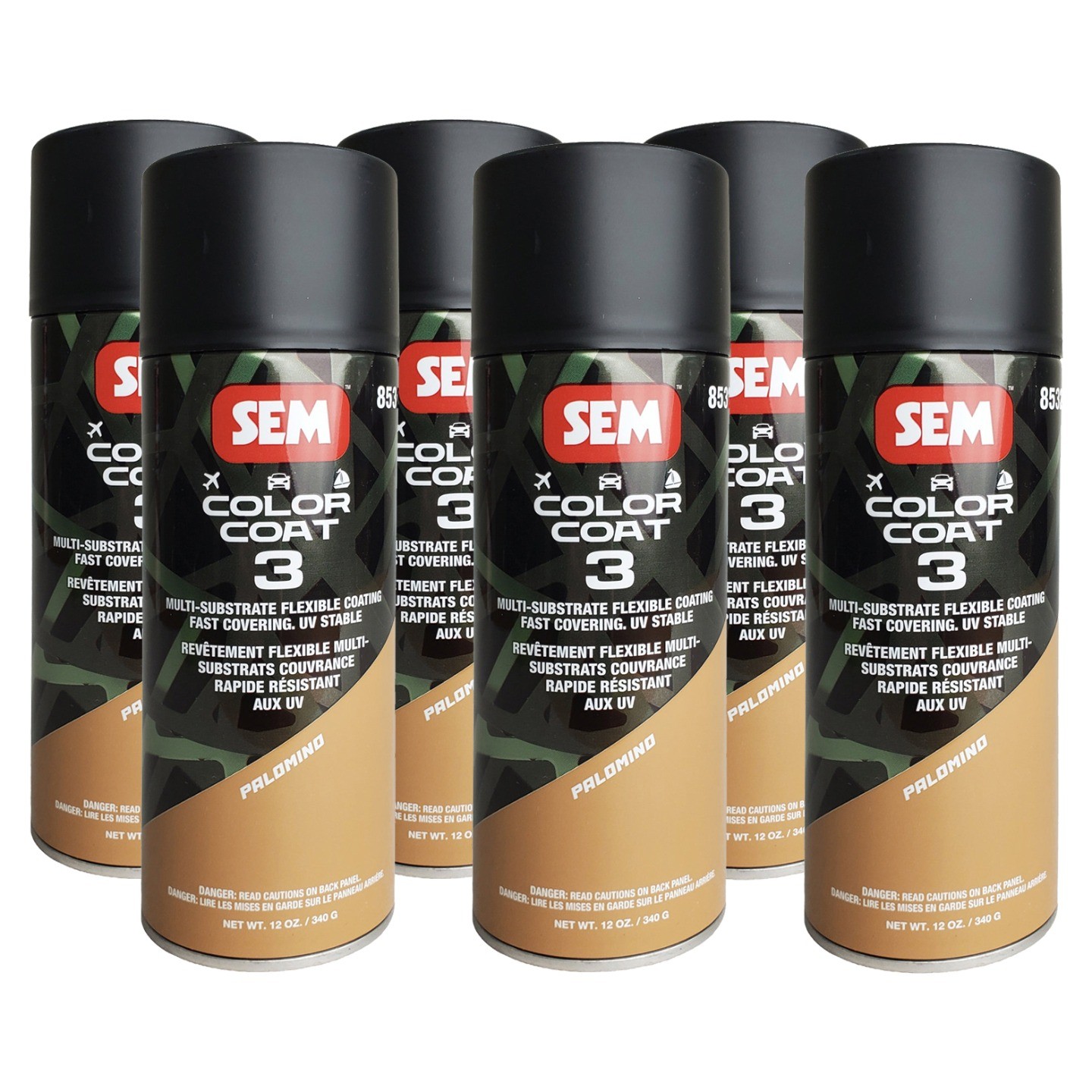 SEM 85323 Color Coat 3 Palomino Flexible Coating 12 oz. (6 Pack)