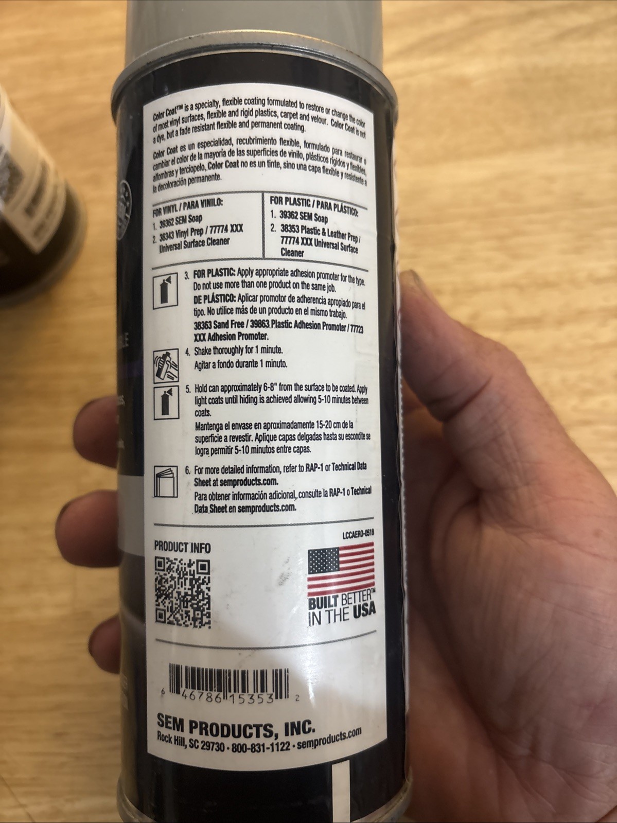 SEM 15353 & 38343 Color Coat Light Titanium Spray Paint Cans 12 oz. Lot Of 6