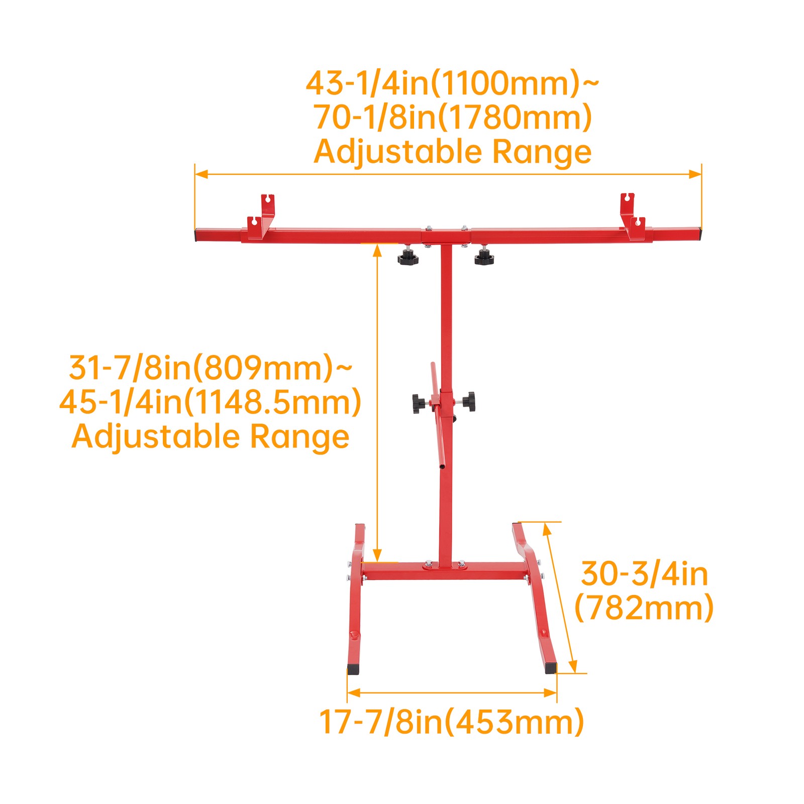 Auto Body Adjustable Paint Panel Stand Fender Bumper Steel Powder Coated Red