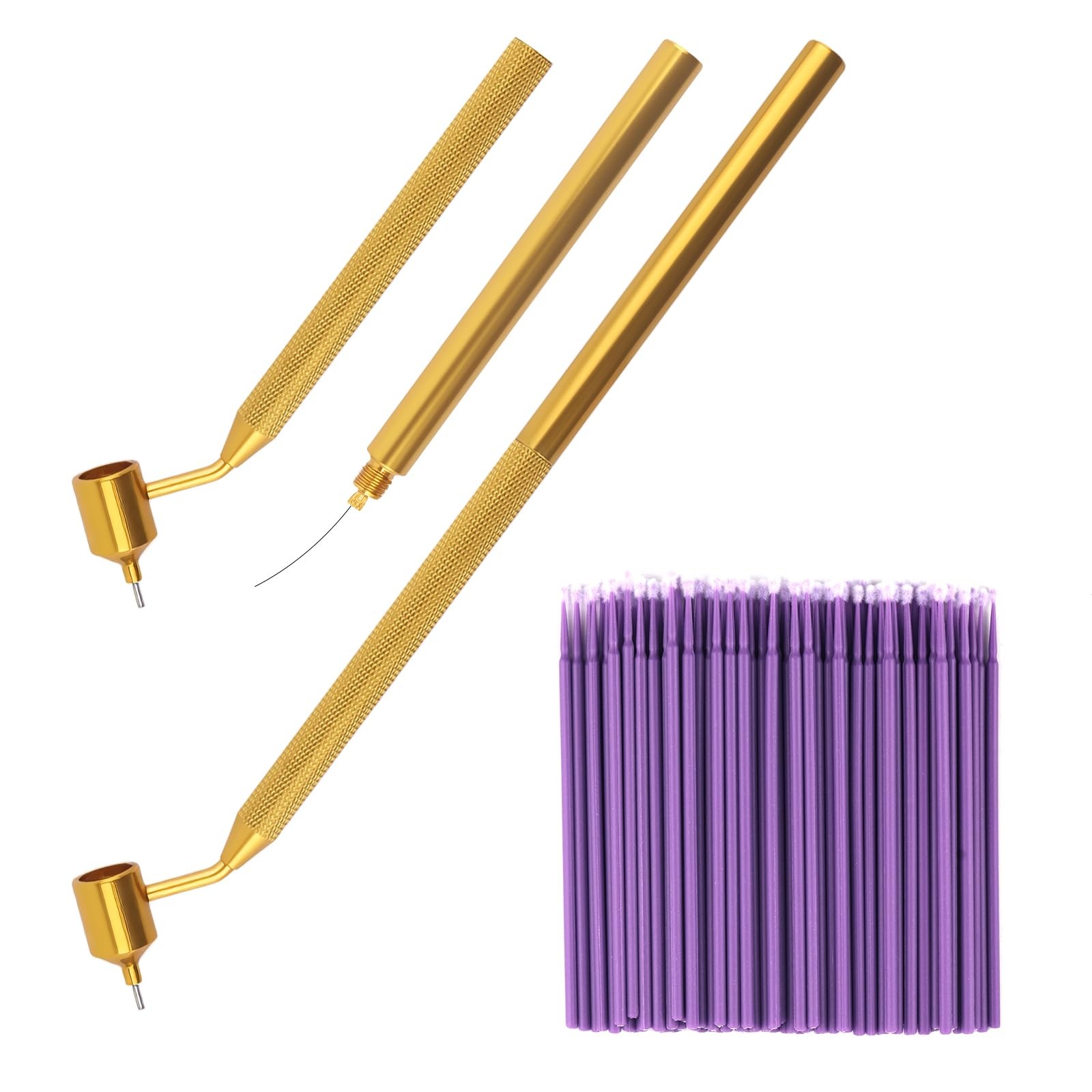 Paint Chip Repair Tool Fine Tip Applicator 0.5mm Gold Purple Micro Tip 100 PCS