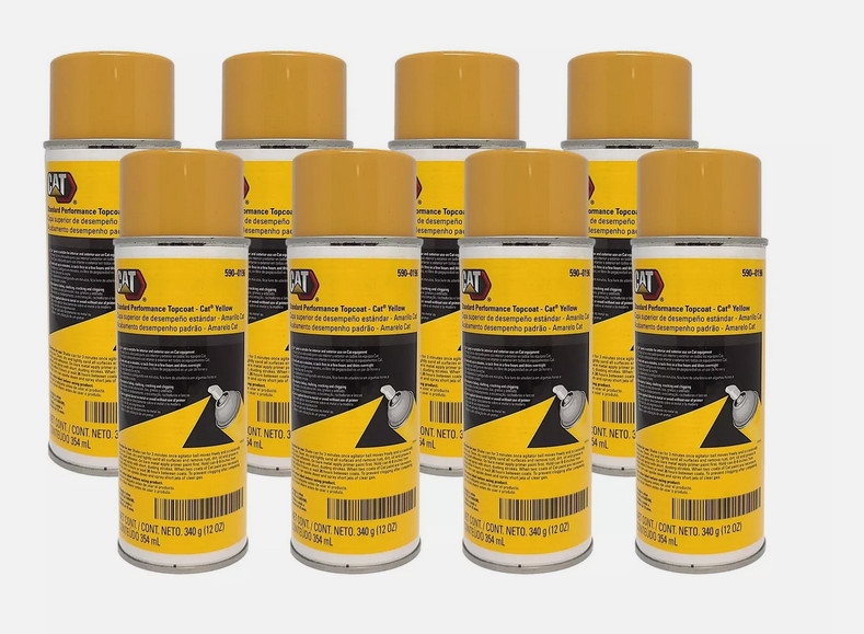 GENUINE CAT 590-0196 5900196 AEROSOL Spray Paint Yellow 12oz (8 PACK)