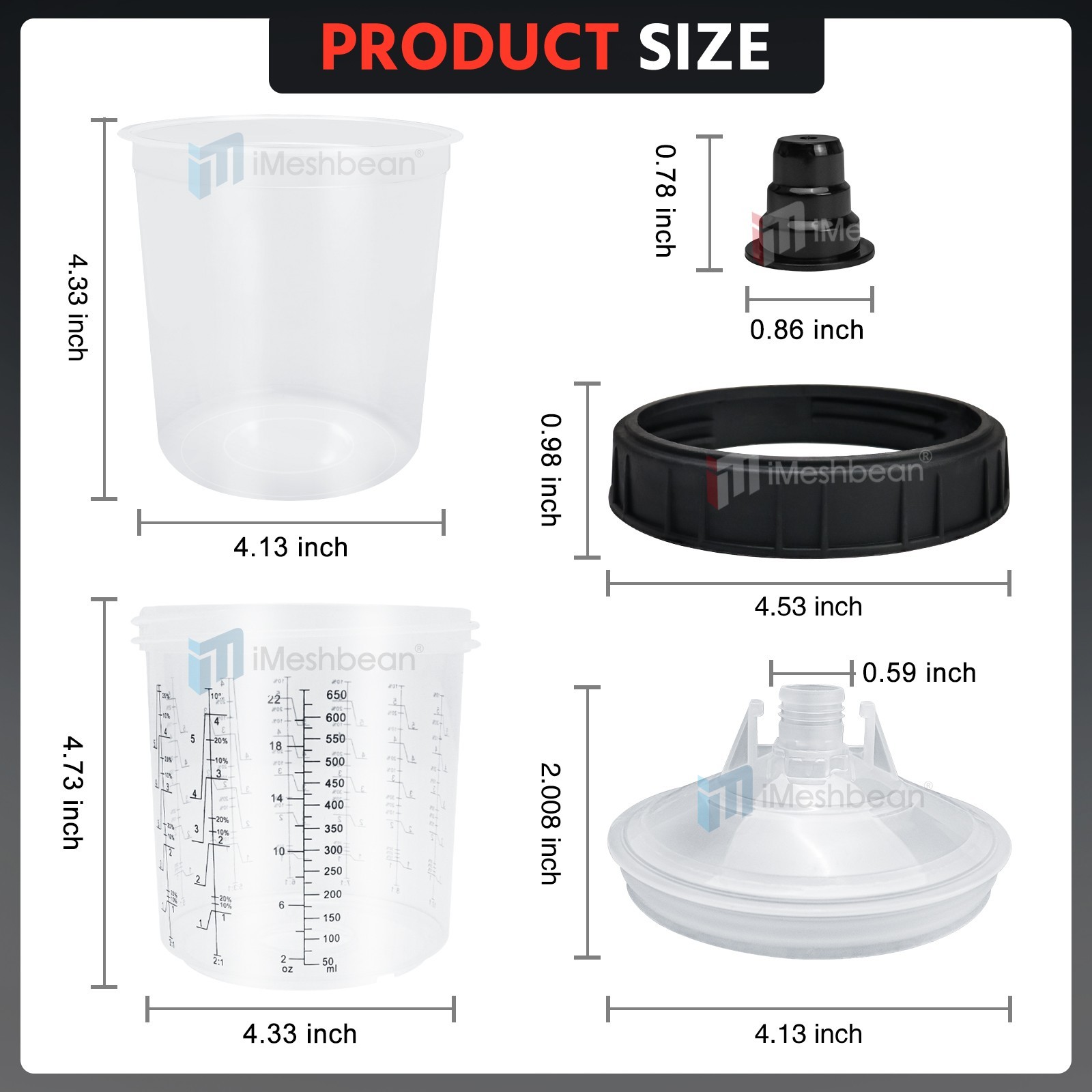 45PCS Disposable Paint Cup Liners & Lids for Sprayer Gun Mixing Cup 22 Oz/650ml