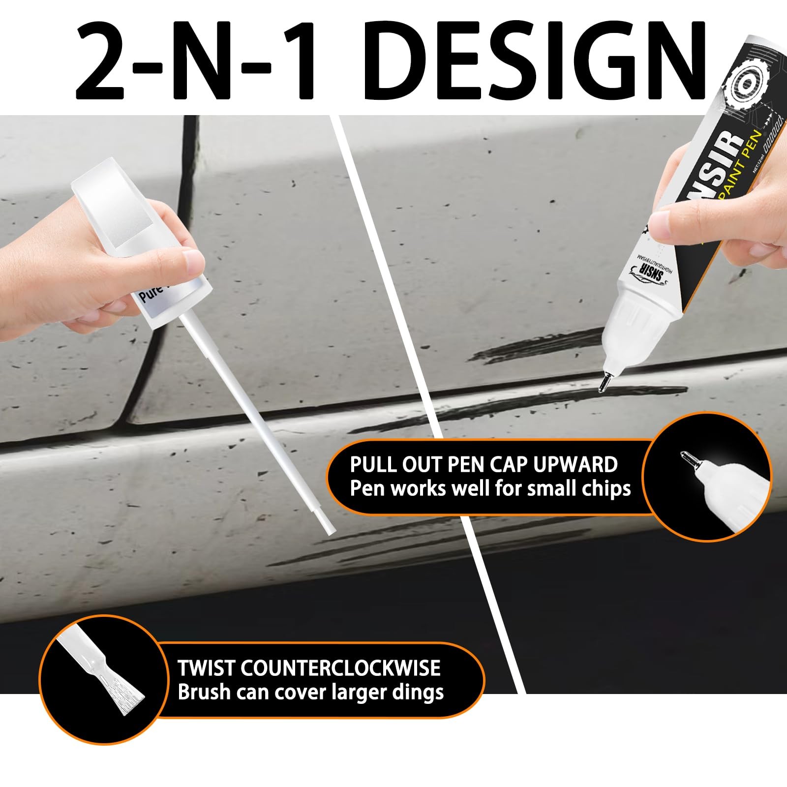 Pure Black Touch Up Paint Universal Color Match for All Car Models Repair Pen