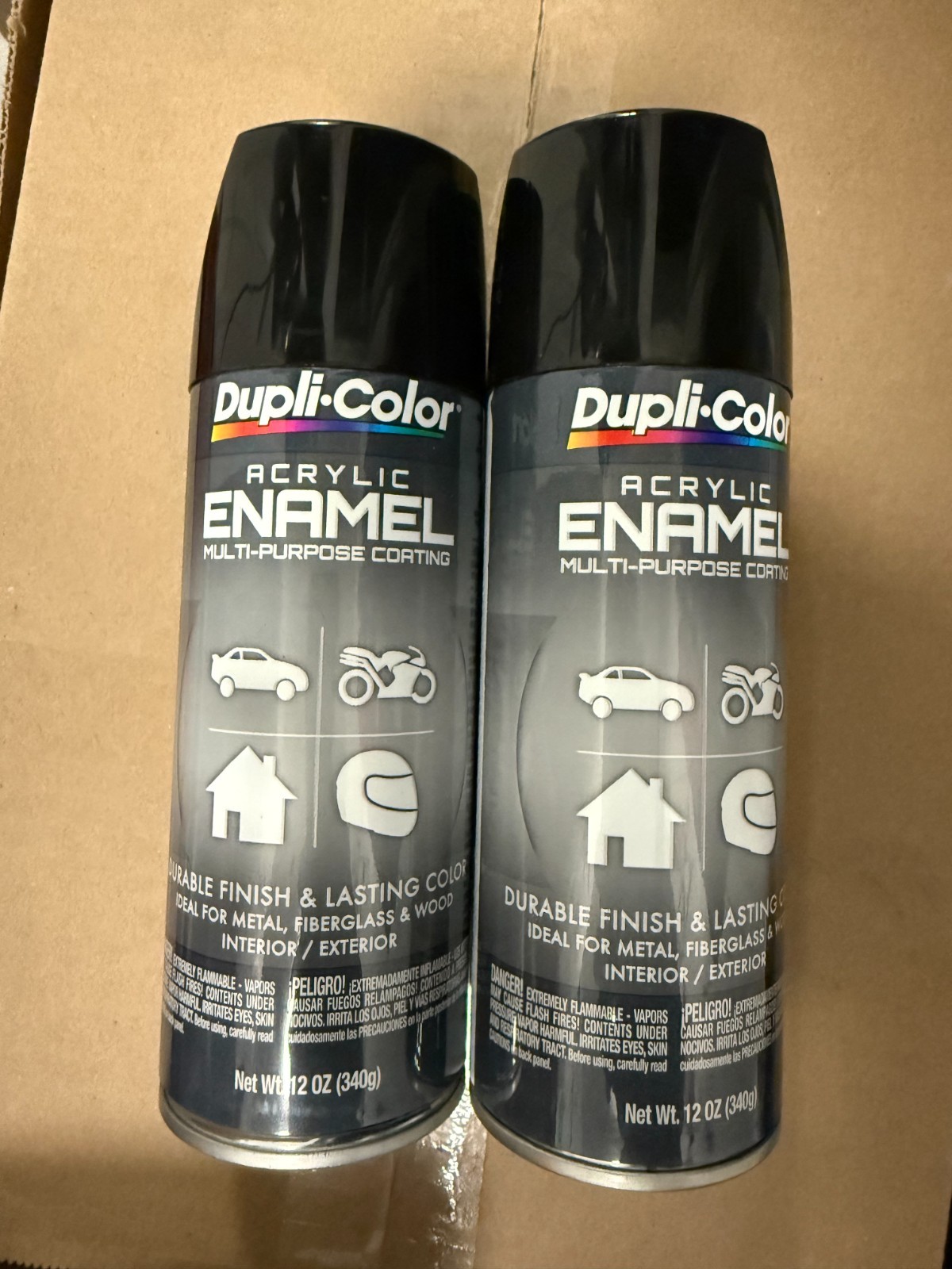 Duplicolor DA1600 Gen Purpose Enamel Paint Gloss Black (Osha Black) 12 Oz. 2pk