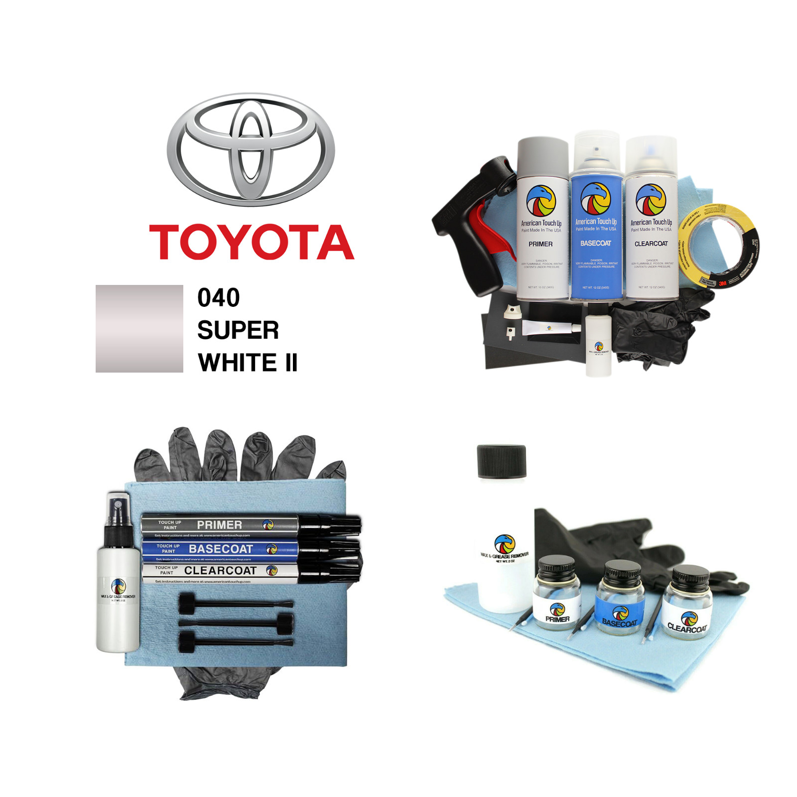 TOYOTA – 040 SUPER WHITE OEM Automotive Touch Up Paint Pens/Jars/Spray Paint