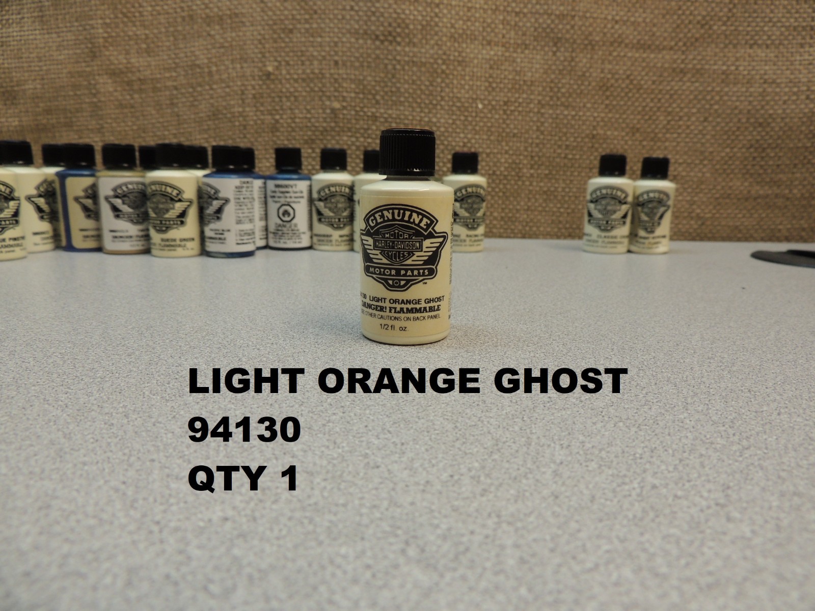 (LOT OF 21) NOS HARLEY-DAVIDSON TOUCH-UP PAINT .5 FL OZ BOTTLES BRUSH APPLICATOR