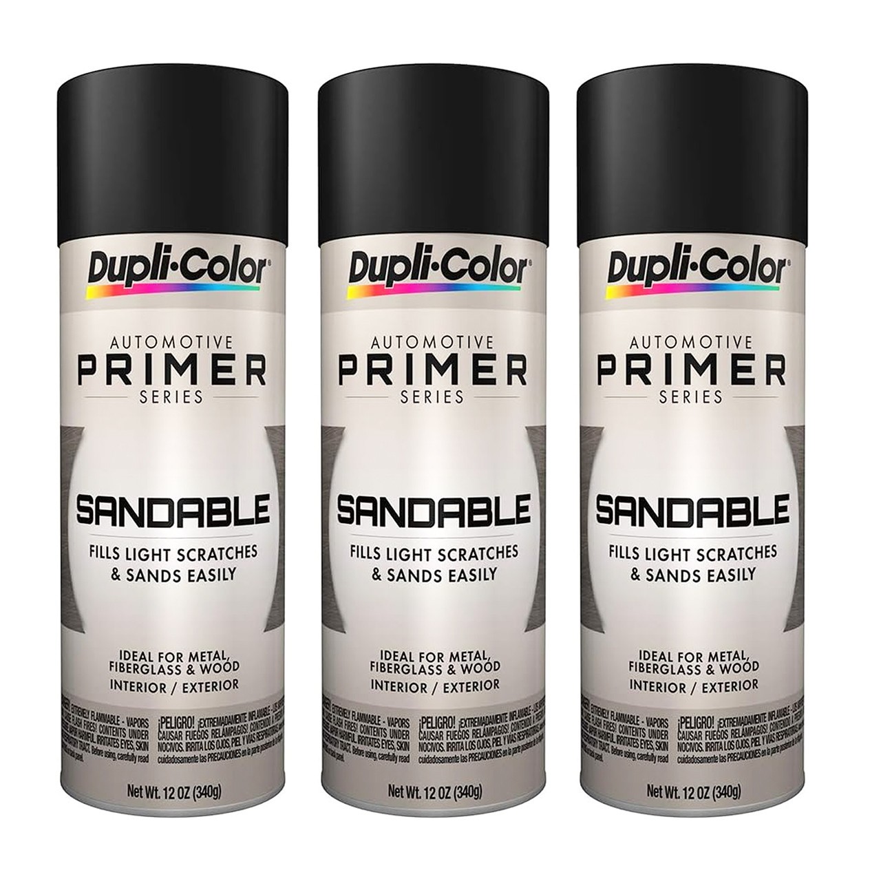 Duplicolor DAP1698 General Purpose Sandable Primer Surfacer Black Primer 3-Pack