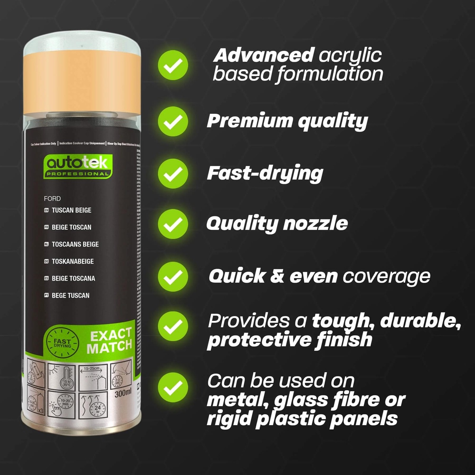 Autotek Ford Tuscan Beige Fast Drying High Coverage Aerosol Spray Paint 10.14oz