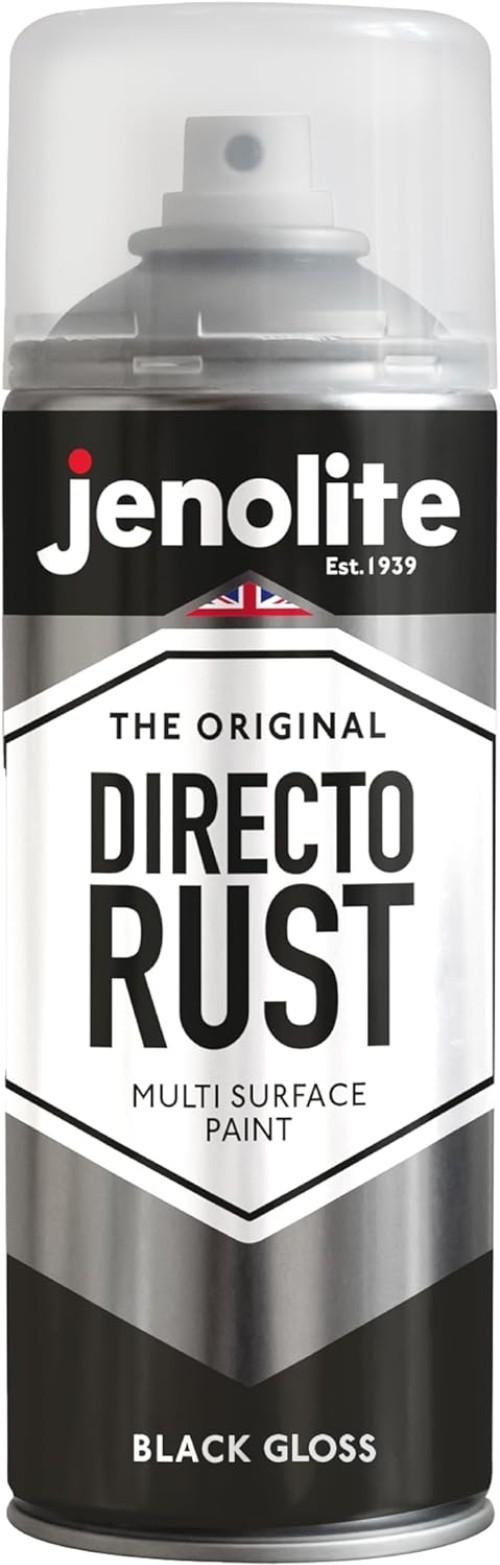 Multi-Surface Gloss Black Spray Paint – Directorust 400ml for Indoor/Outdoor Use