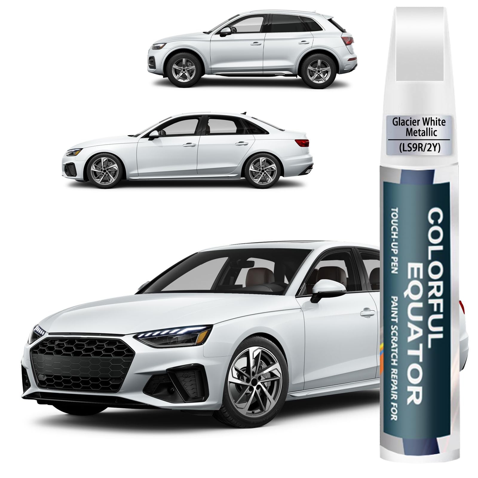Touch Up Paint for Car Audi Glacier White Metallic LS9R 2Y Repair Pen Marker