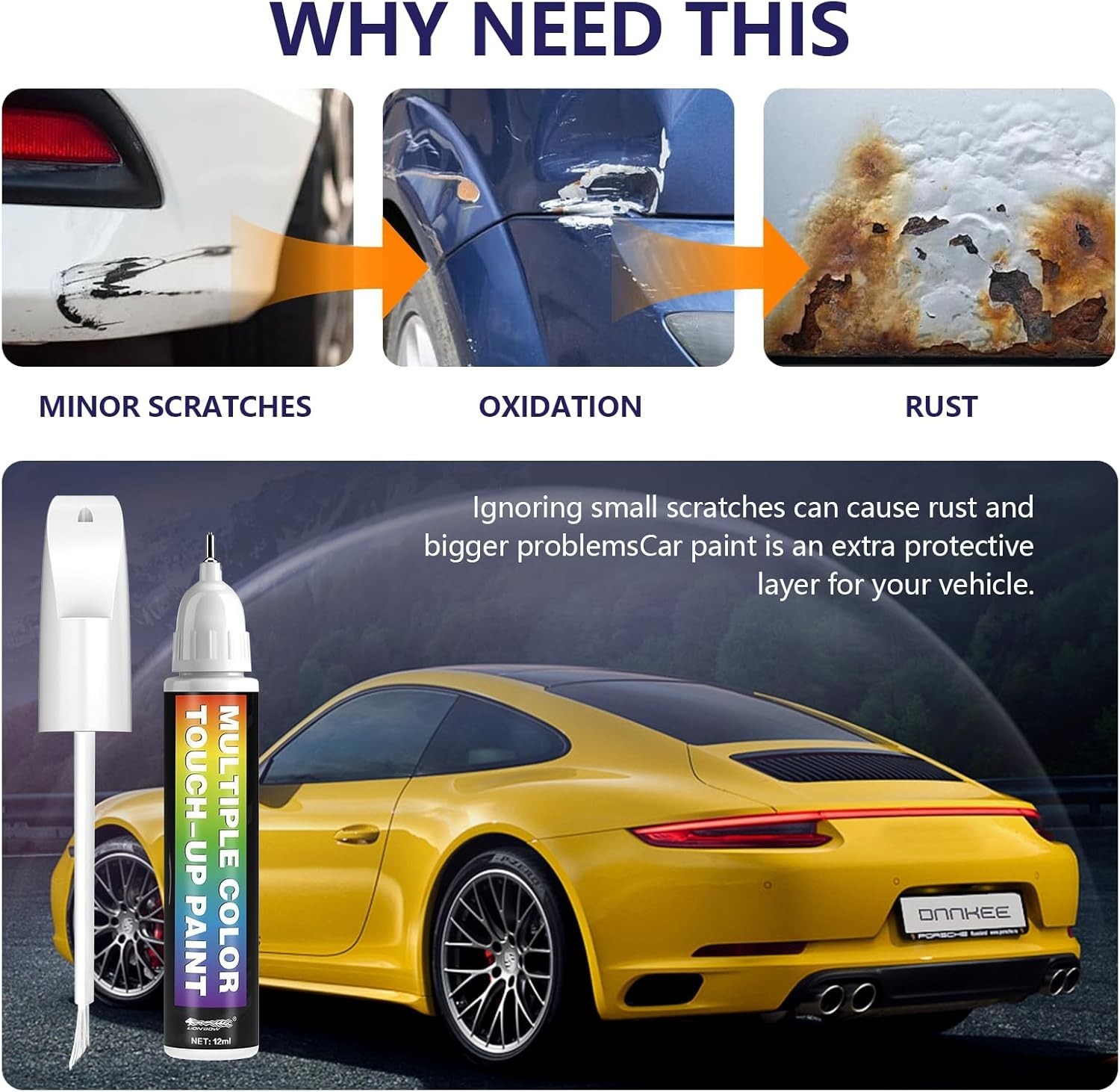 Set Of 2 Touch Up Paint Kit For Ford HX Antimatter Blue Metallic Repair Kit