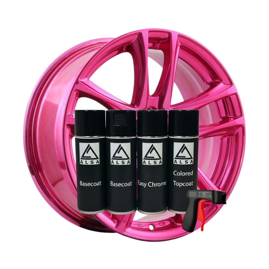 Alsa Pink Chrome Paint – Spray Can Kit (30 sq ft of chrome)