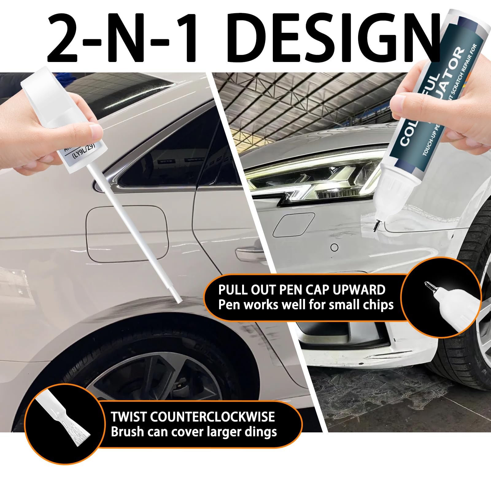 Touch Up Paint for Car Audi Glacier White Metallic LS9R 2Y Repair Pen Marker