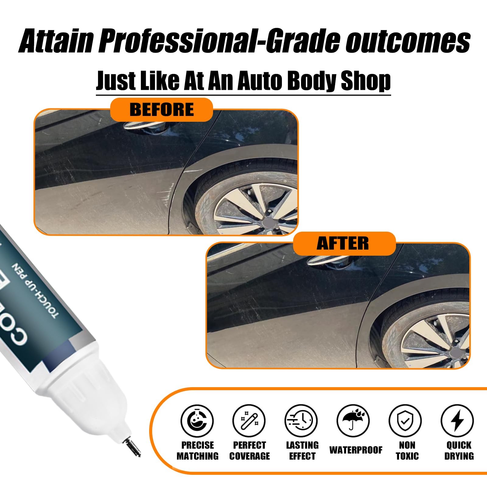 Touch Up Paint for Car Nissan Super Black KH3 Obsidian Scratch Repair Pen Marker