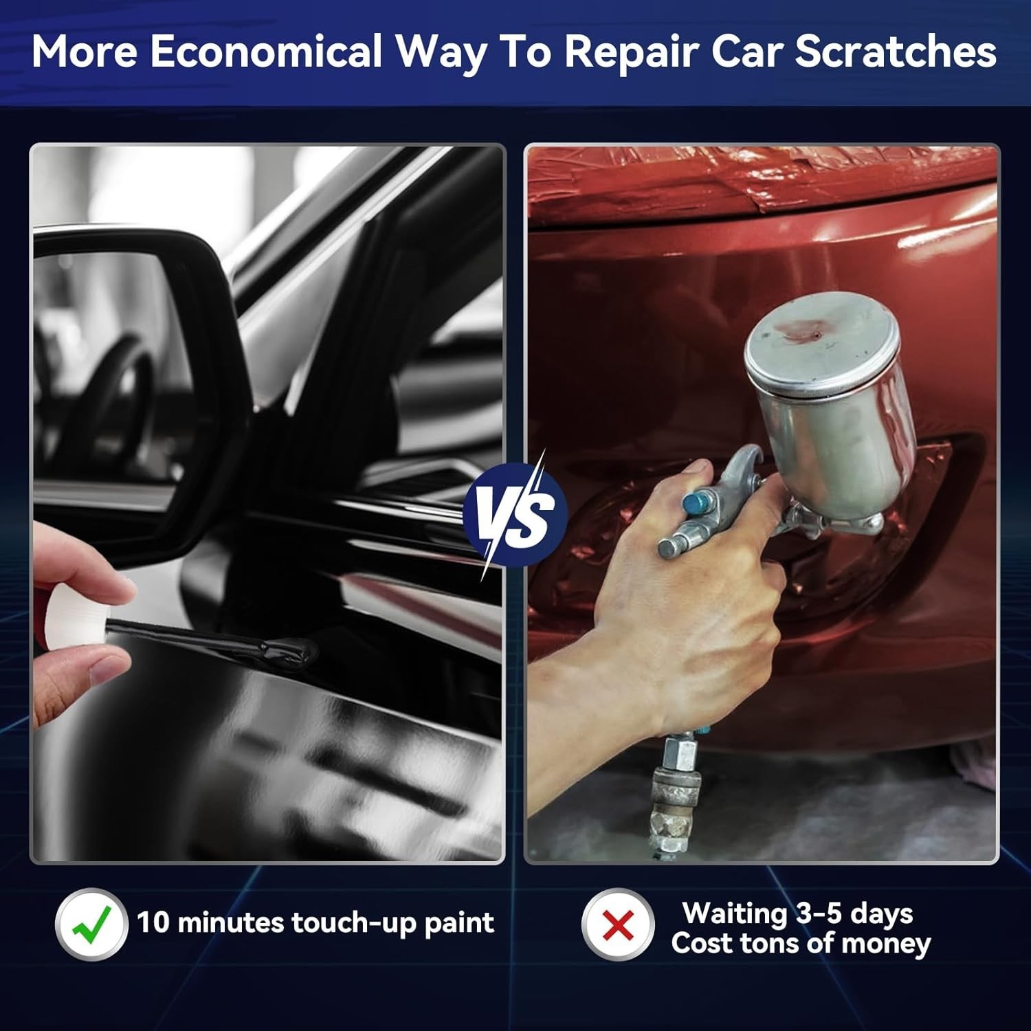 1.5 Oz Rust-Resistant Black Touch-Up Paint Pen for Automotive Scratch Repair