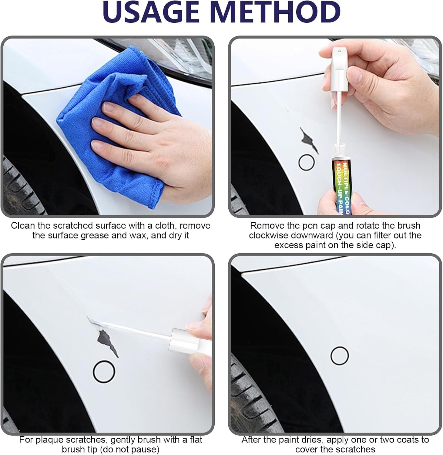 Set Of 2 Touch Up Paint Kit For Ford HX Antimatter Blue Metallic Repair Kit