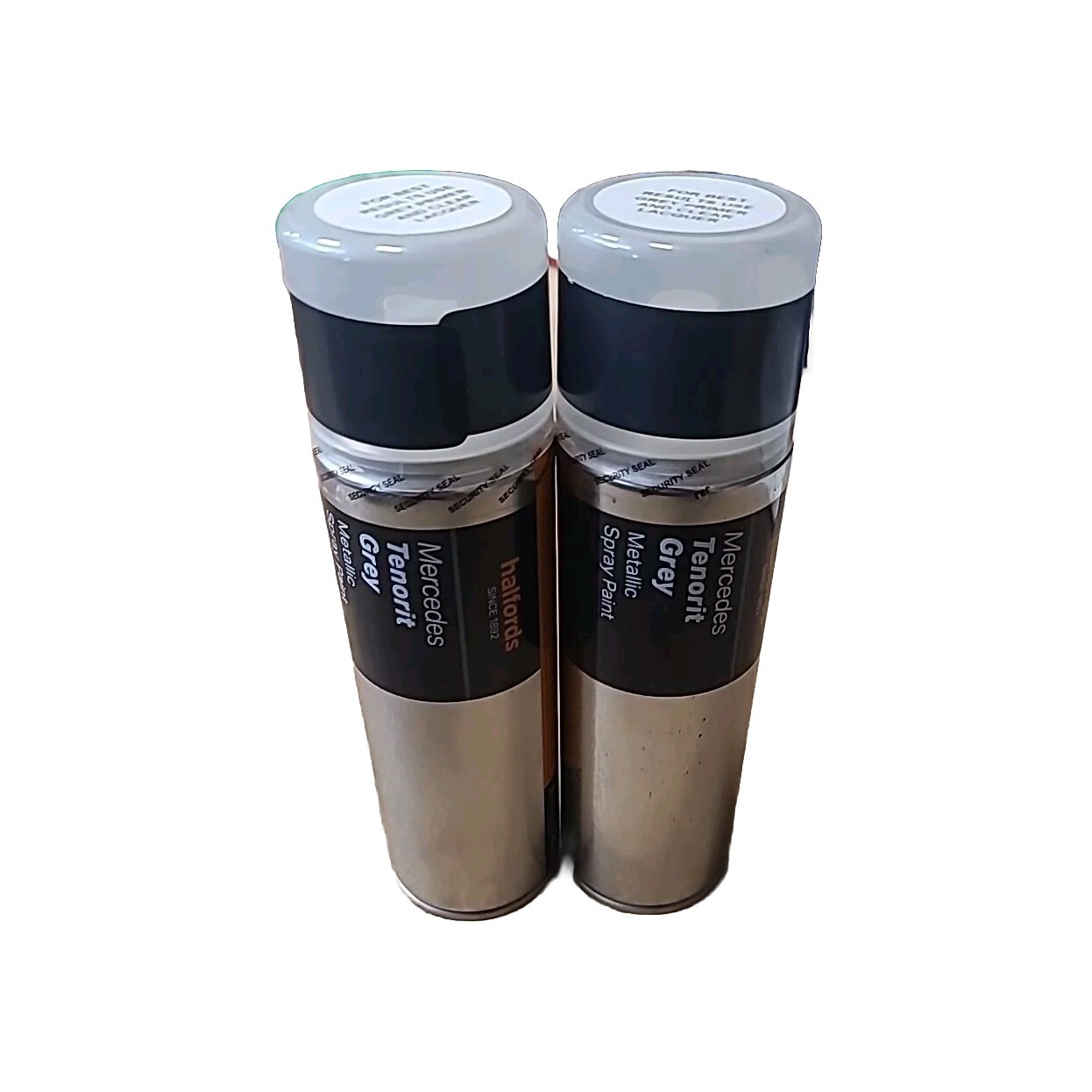 MERCEDES TENORIT GREY METALLIC SPRAY PAINT 300ML 2x CANS HALFORDS