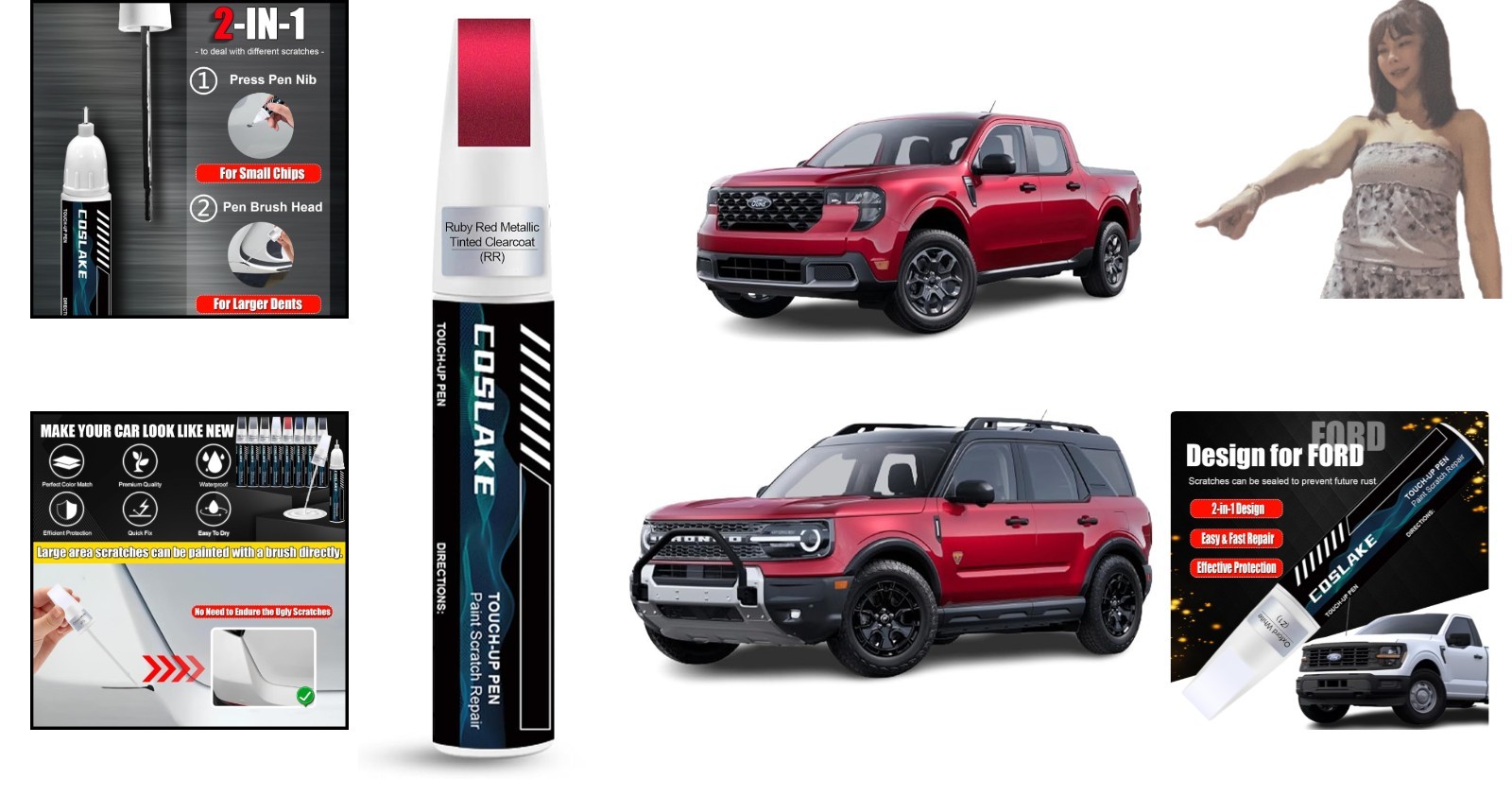 Professional Quality Ruby Red Touch Up Paint for Ford – 12ml Scratch Repair Kit