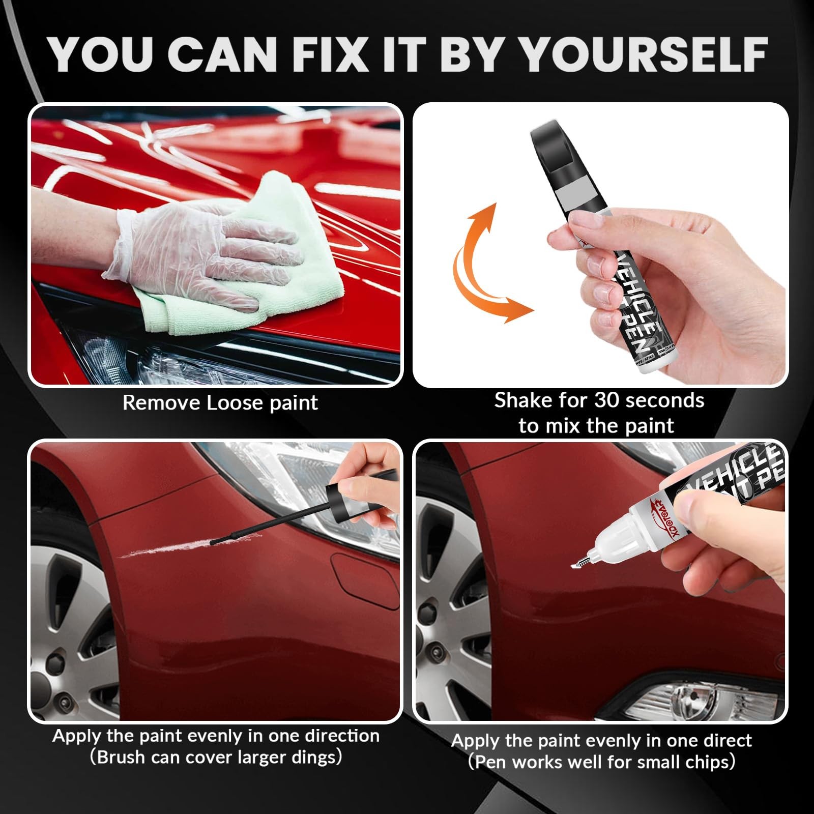 Pearl Red Touch Up Paint For Cars, Color Accurate Auto Paint, Professional