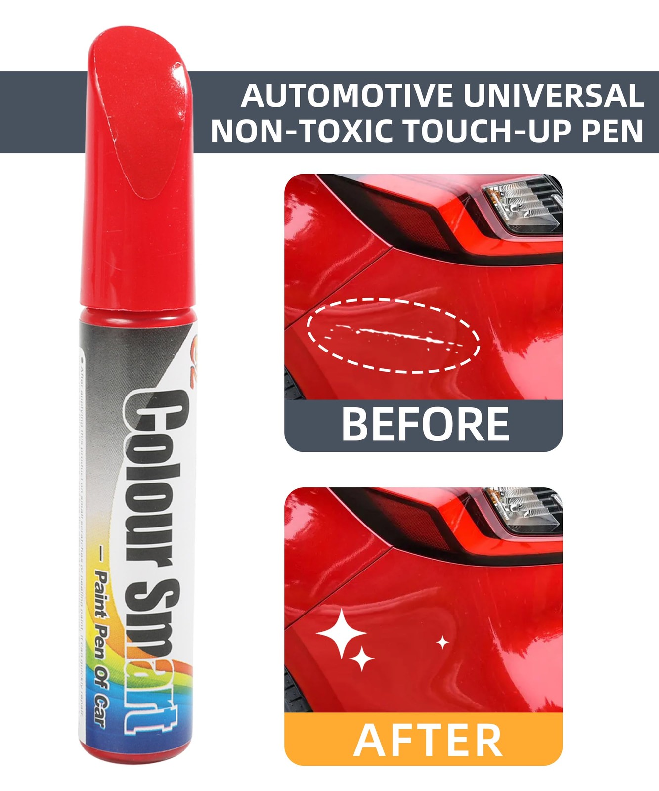 VARGTR Touch Up Paint Pen for Cars,Car Scratch 1 Ounce (Pack of 1), Red