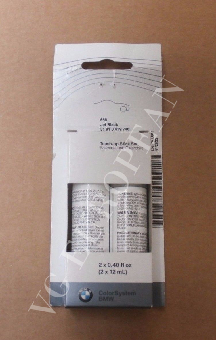 BMW Genuine Factory Touch Up Paint Stick Set 668 Jet Black NEW