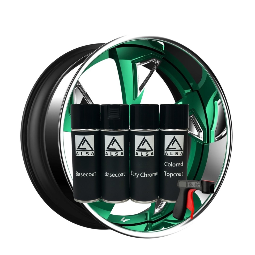 Alsa Green Chrome Paint – Spray Can Kit (30 sq ft of chrome)