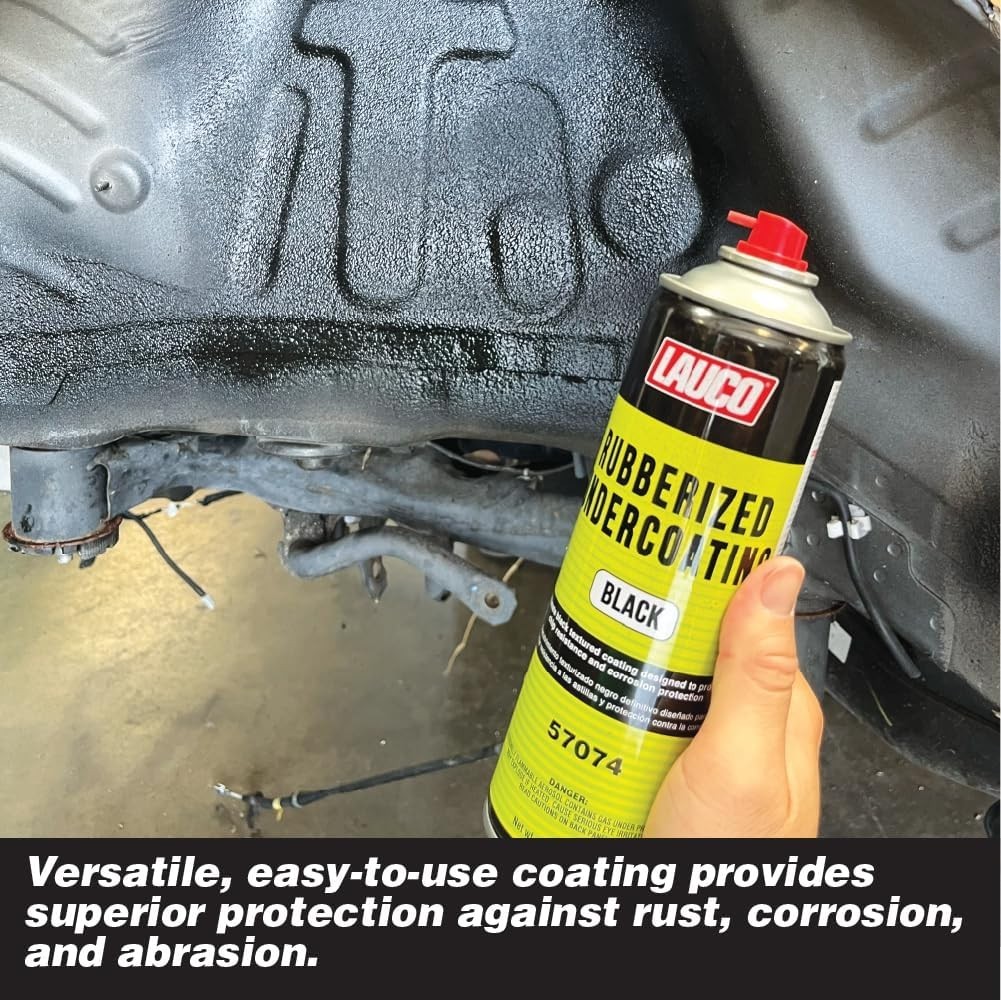 LAUCO Rubberized Undercoating Black Aerosol Spray – 15 Oz – 57074