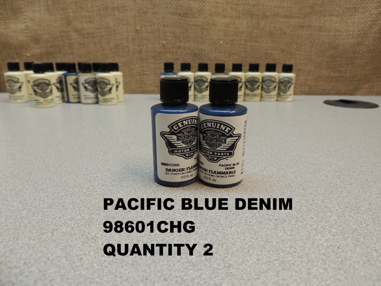 (LOT OF 21) NOS HARLEY-DAVIDSON TOUCH-UP PAINT .5 FL OZ BOTTLES BRUSH APPLICATOR