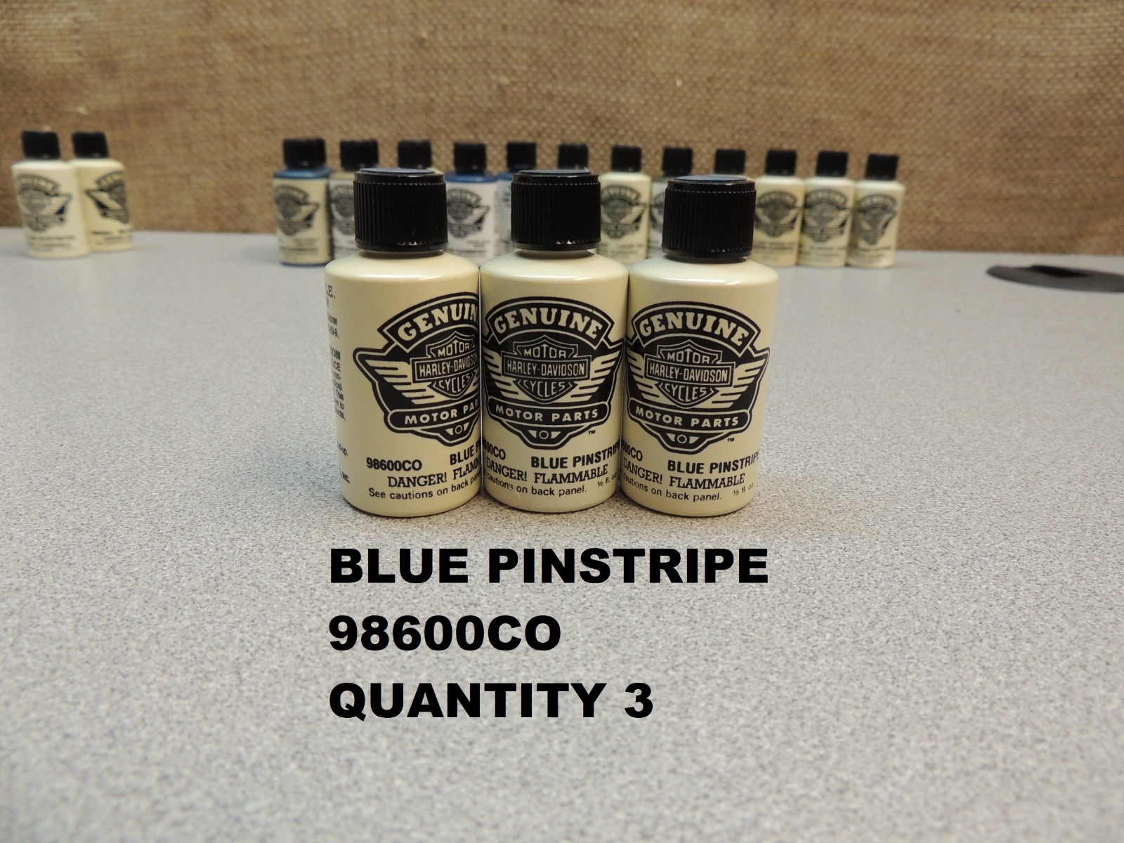 (LOT OF 21) NOS HARLEY-DAVIDSON TOUCH-UP PAINT .5 FL OZ BOTTLES BRUSH APPLICATOR