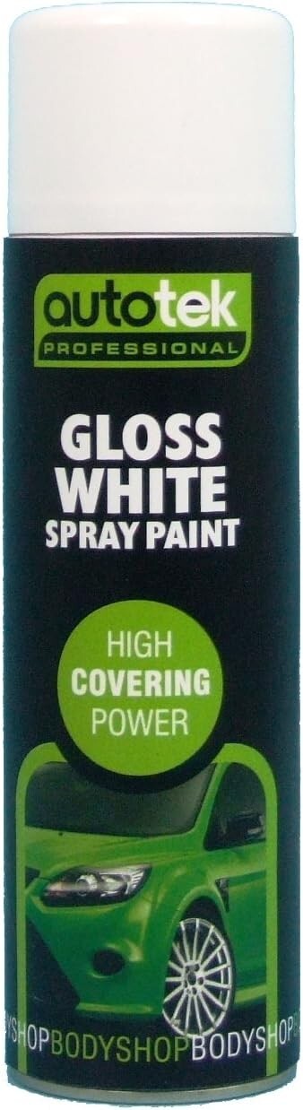 2x Autotek Gloss White Spray Paint Professional Bodyshop Hi Covering Power+G+CP