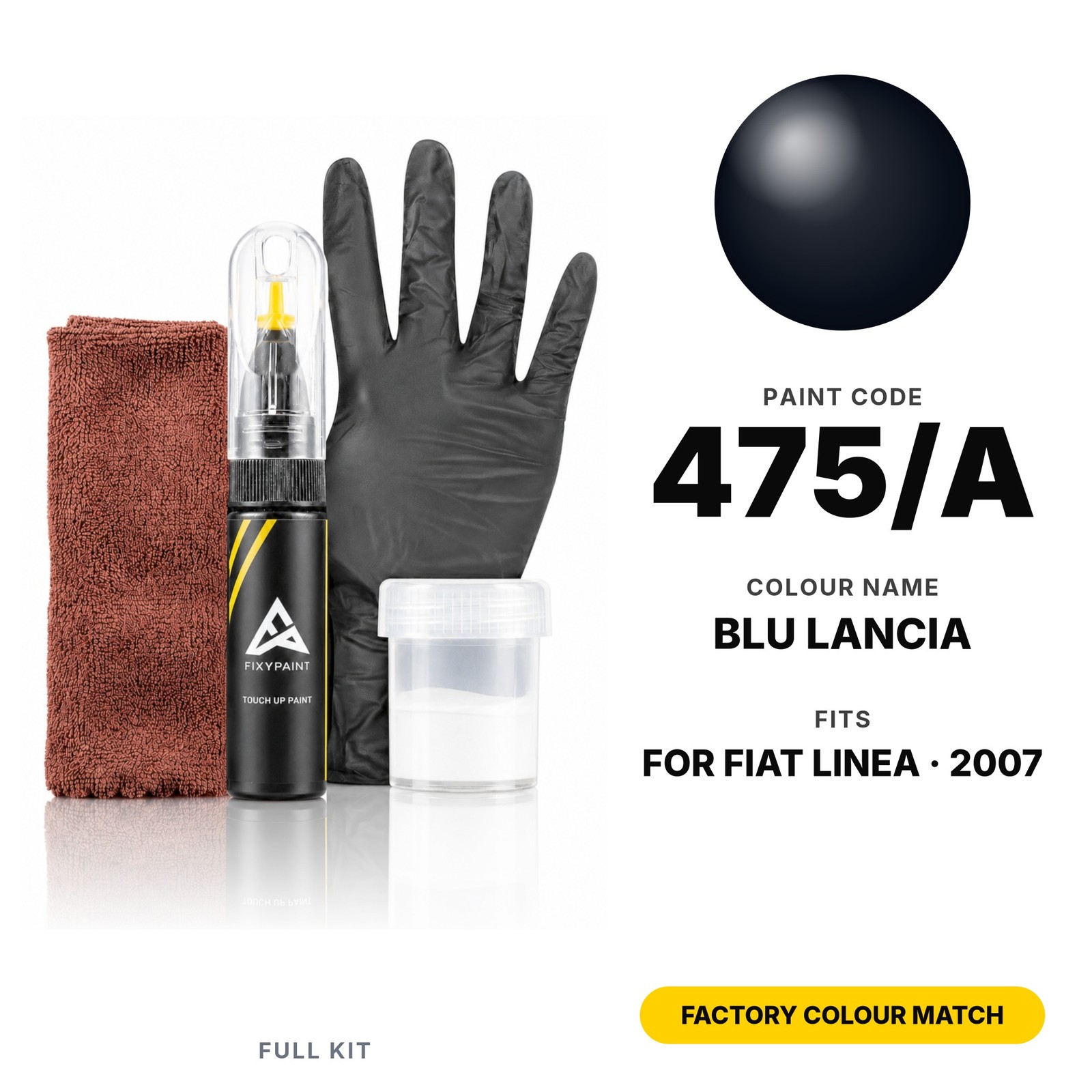 Touch Up Paint For Fiat Linea 475/A Blu Lancia Full Kit Factory Colour Match