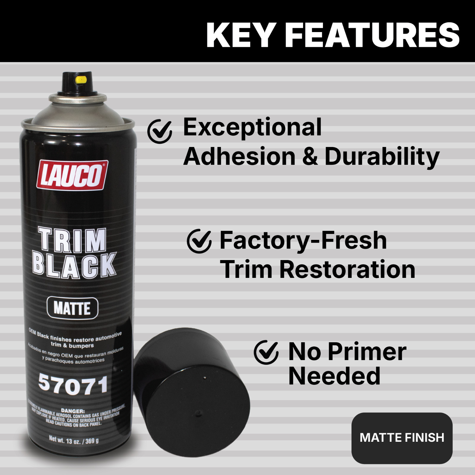 Trim Black Matte 13 oz. Automotive Aerosol Spray Paint Can