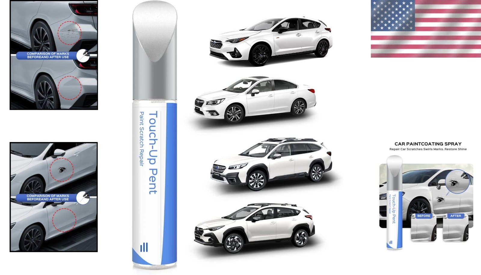Durable K1X Touch-Up Paint for Subaru Models – Crystal White Pearl, 0.41 Fl Oz