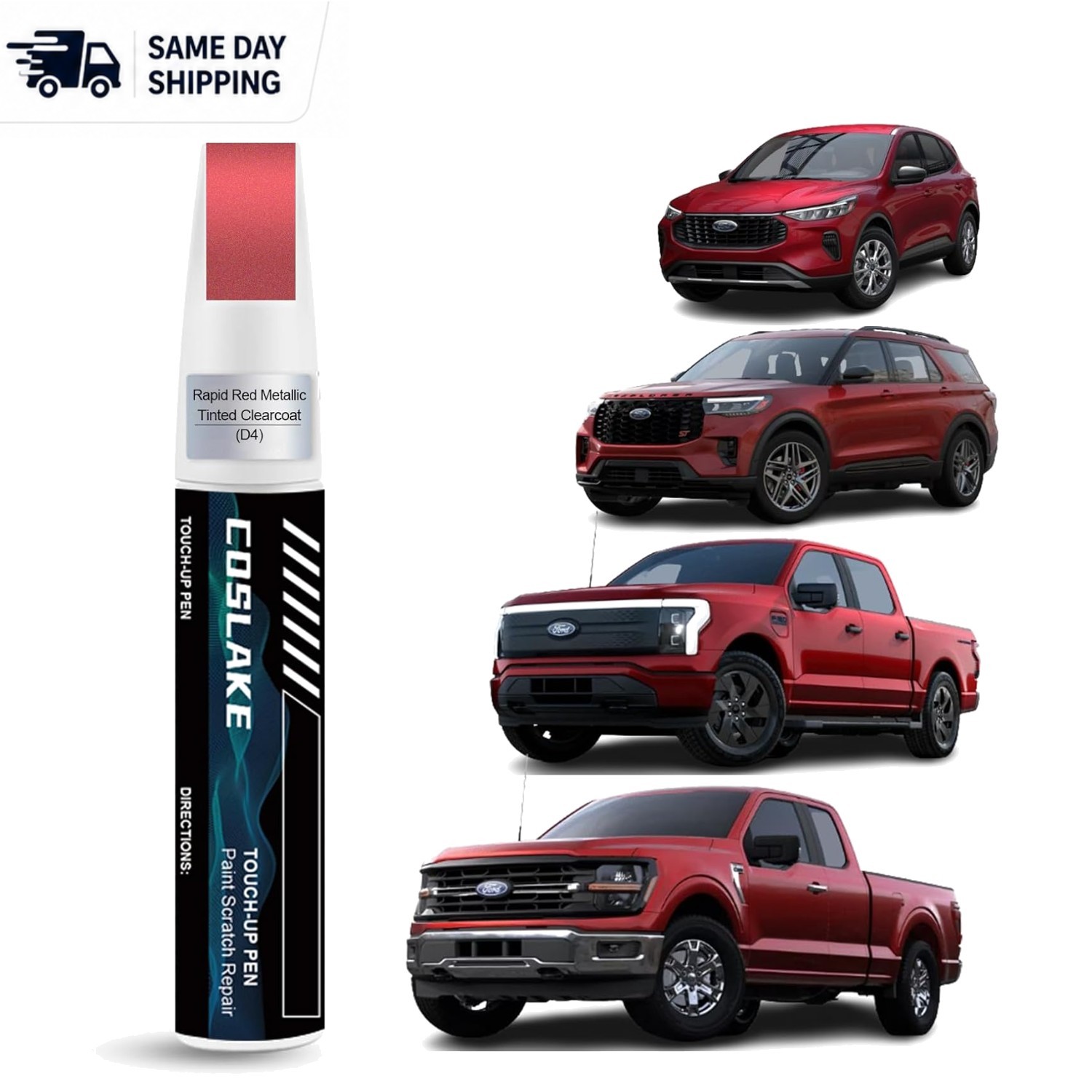 Rapid Red Metallic Touch Up Paint D4 for Ford – Fast Dry & Waterproof Solution