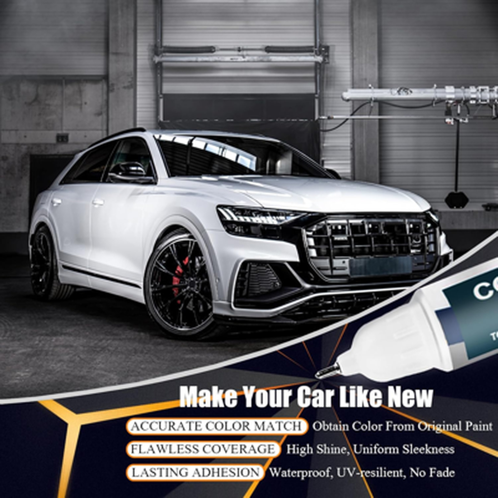 Glacier White Metallic Touch Up Paint for Audi LS9R 2Y 12ml Car Scratch Repair