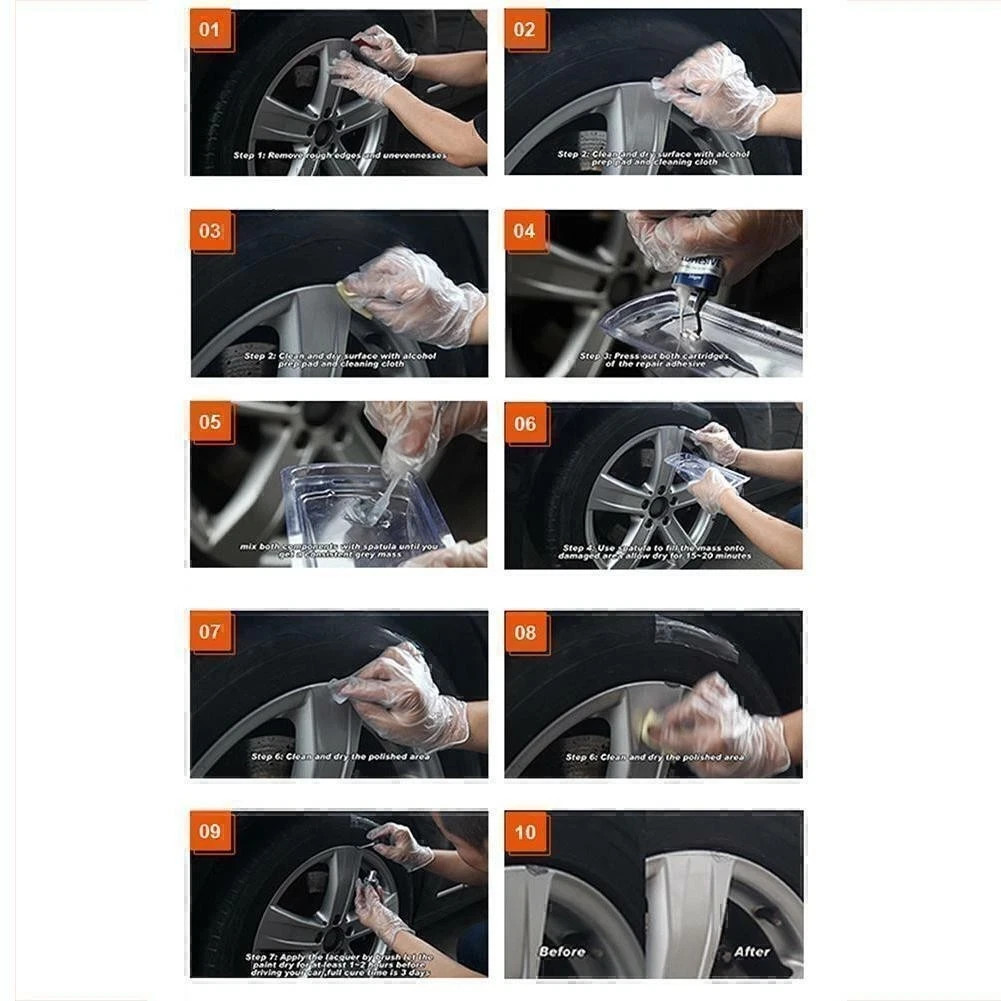 Silver Rim Touch Up Paint Pen Alloy Wheel Scratch Repair Car Paint Kit Quick Fix