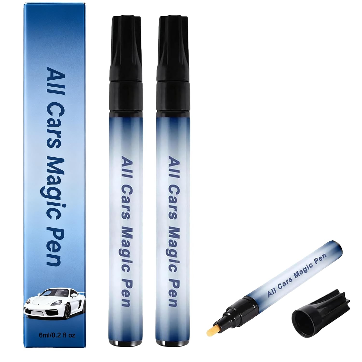 2 Pack All Cars Magic Pen Scratch Remover Clear Coat Repair Applicator Tool Set
