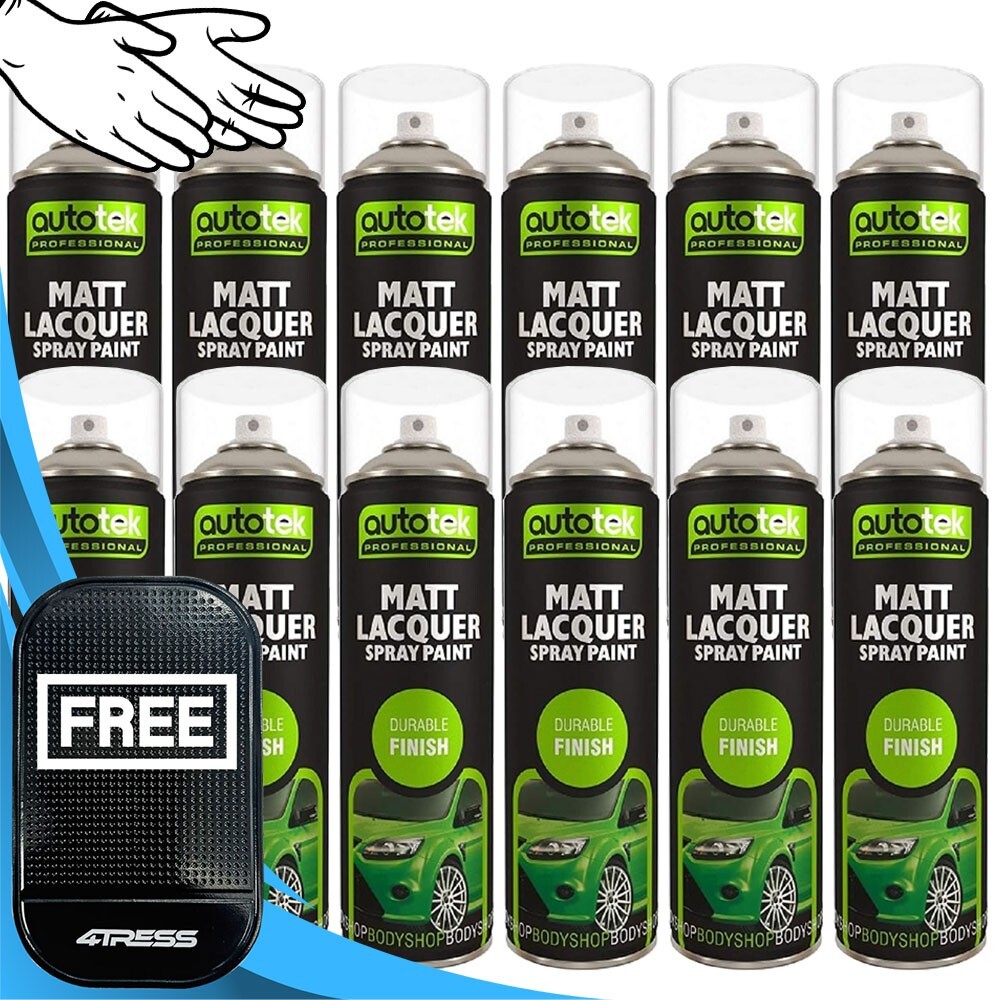12x 500ml AUTOTEK Professional +Mlear Lacquer Spray Paint Cans ML500+G+M