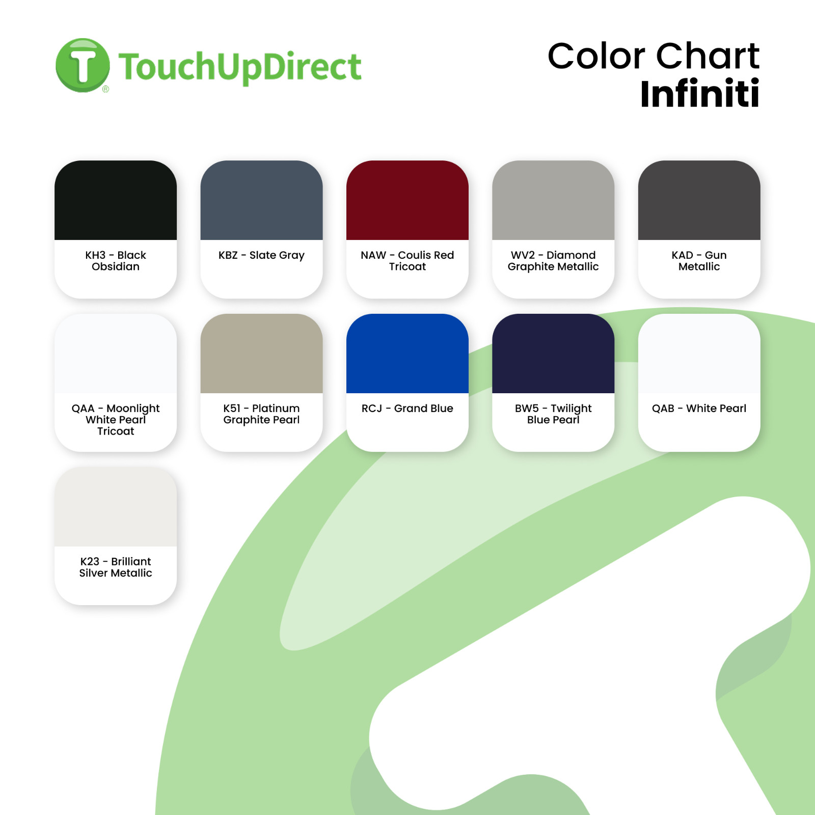 Infiniti Touch Up Paint by TouchUpDirect – Brush or Spray Paint – Choose A Color