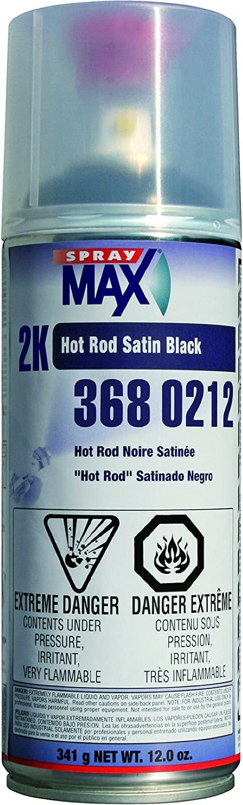 SprayMax 3680212 Hot Rod Satin Black 2K Aerosol 12oz.