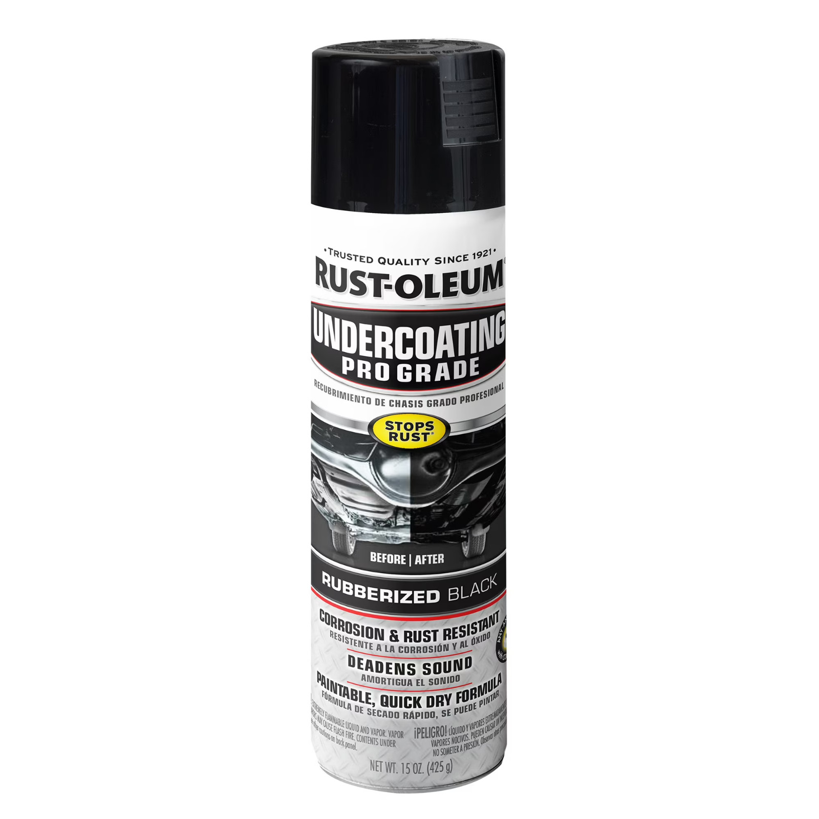 Rust-Oleum Automotive Rubberized Undercoating, Black, Matte, 15 oz Spray, 4-Pack