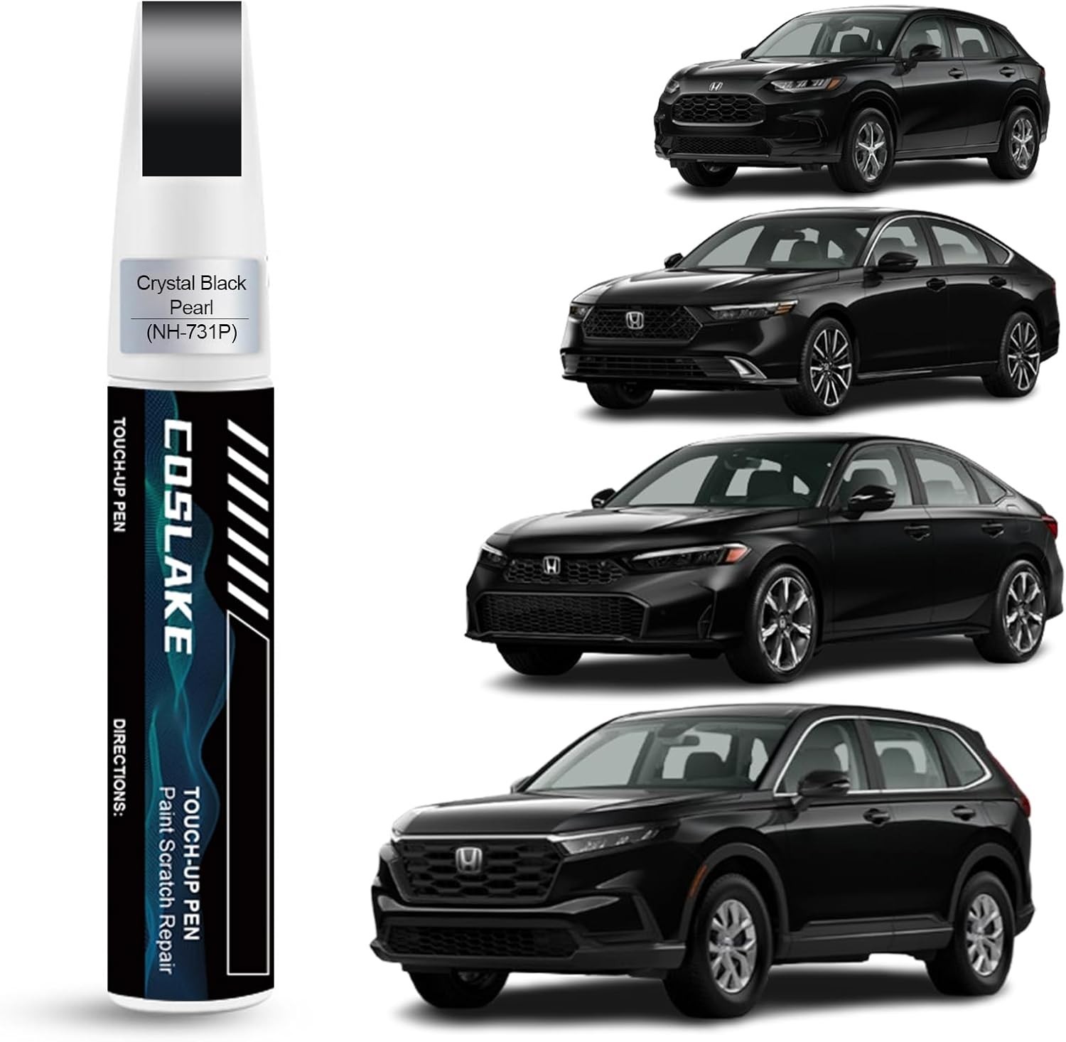 Car Touch Up Paint for Honda Crystal Black Pearl NH-731P 12ml Scratch Repair Kit