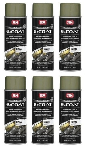 SEM 62223 EZ Coat OEM Primer Olive Green, 16 oz Aerosol (6 Pack)