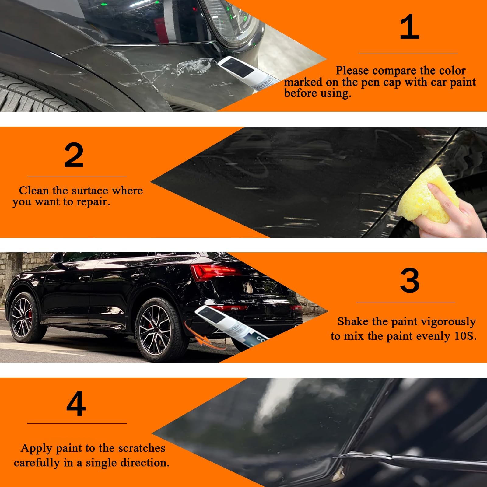 Touch Up Paint for Car Audi Glacier White Metallic LS9R 2Y Repair Pen Marker